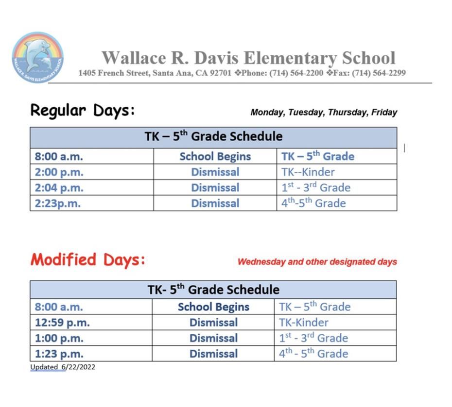 Bell Schedule